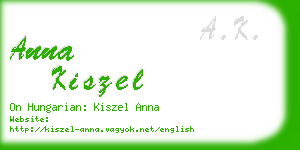 anna kiszel business card